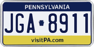 PA license plate JGA8911