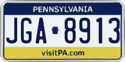 PA license plate JGA8913