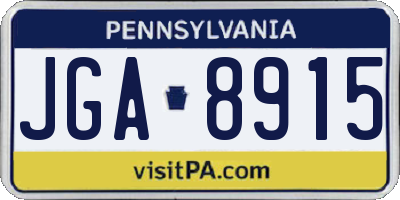PA license plate JGA8915