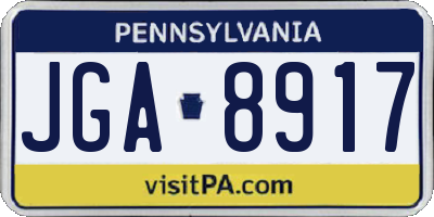 PA license plate JGA8917