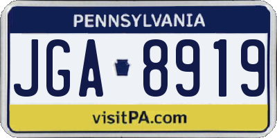 PA license plate JGA8919
