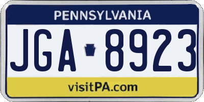 PA license plate JGA8923