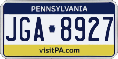 PA license plate JGA8927