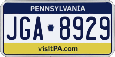 PA license plate JGA8929