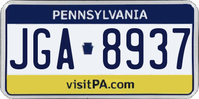 PA license plate JGA8937