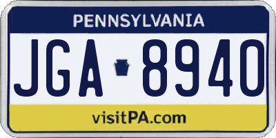 PA license plate JGA8940