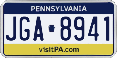 PA license plate JGA8941