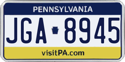 PA license plate JGA8945
