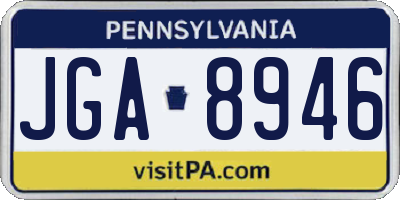 PA license plate JGA8946