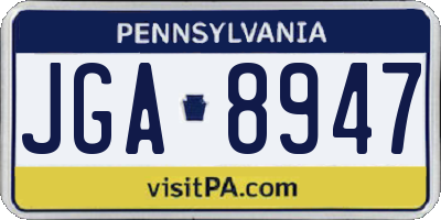 PA license plate JGA8947