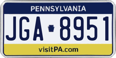 PA license plate JGA8951