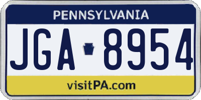 PA license plate JGA8954