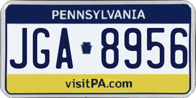 PA license plate JGA8956
