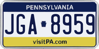 PA license plate JGA8959