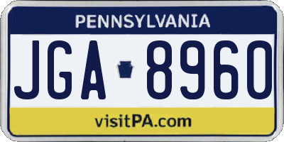PA license plate JGA8960