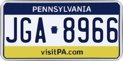 PA license plate JGA8966