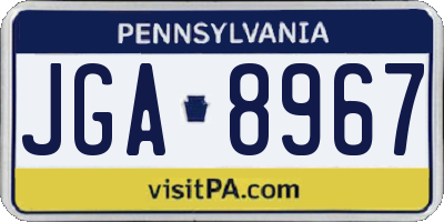 PA license plate JGA8967