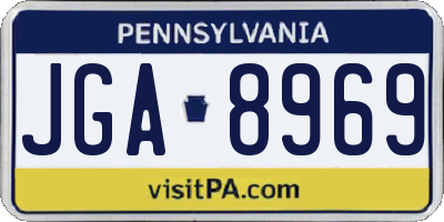 PA license plate JGA8969