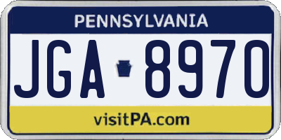 PA license plate JGA8970