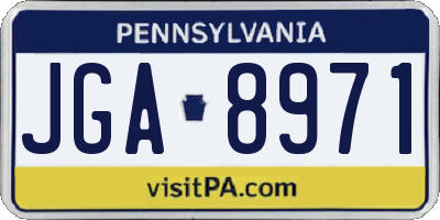 PA license plate JGA8971
