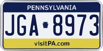 PA license plate JGA8973