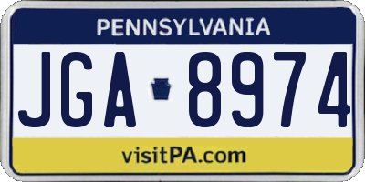 PA license plate JGA8974