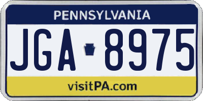 PA license plate JGA8975