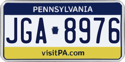 PA license plate JGA8976