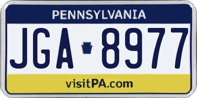 PA license plate JGA8977
