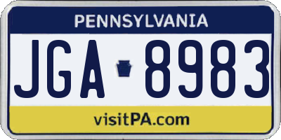 PA license plate JGA8983