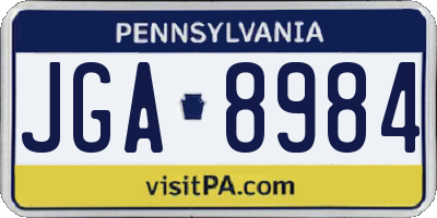 PA license plate JGA8984