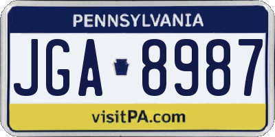 PA license plate JGA8987