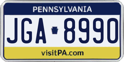 PA license plate JGA8990