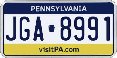 PA license plate JGA8991