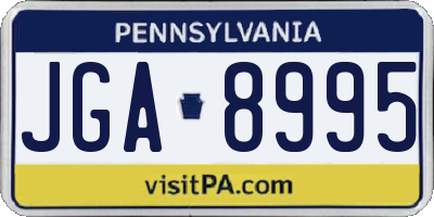 PA license plate JGA8995