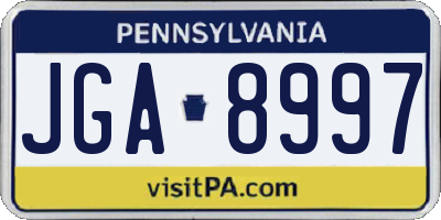 PA license plate JGA8997
