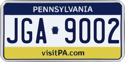 PA license plate JGA9002
