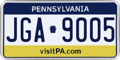 PA license plate JGA9005