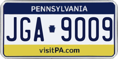 PA license plate JGA9009