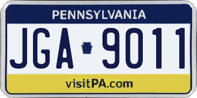 PA license plate JGA9011