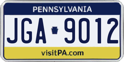 PA license plate JGA9012