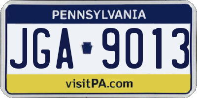 PA license plate JGA9013