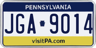 PA license plate JGA9014