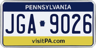 PA license plate JGA9026
