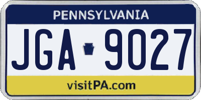PA license plate JGA9027