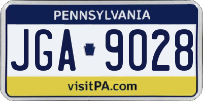 PA license plate JGA9028