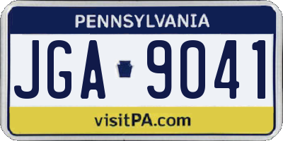 PA license plate JGA9041