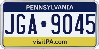 PA license plate JGA9045