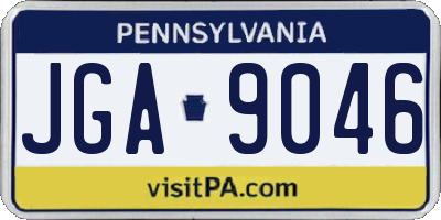 PA license plate JGA9046