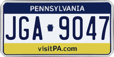 PA license plate JGA9047